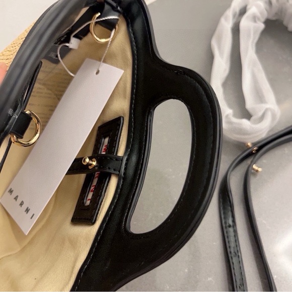 Marni Black and Tan Woven Tote Bag - Picture 3 of 6
